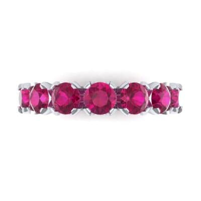 Round Brilliant Ruby Eternity Ring (1.28 CTW) Top Flat View
