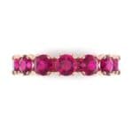 Round Brilliant Ruby Eternity Ring (1.28 CTW) Top Flat View