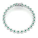 Tiny Bezel-Set Emerald Tennis Bracelet (1.62 CTW) Perspective View