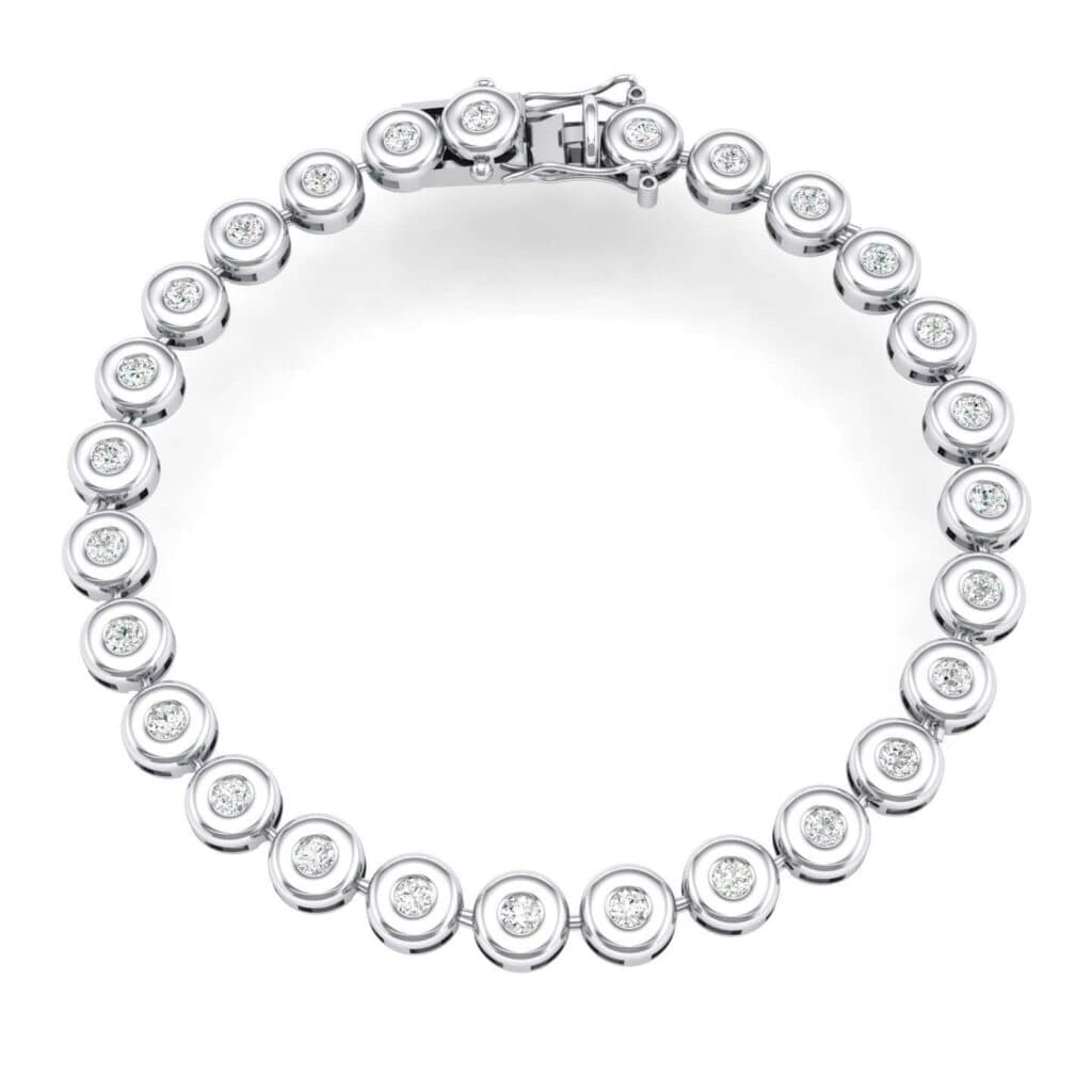 Tiny Bezel-Set Diamond Tennis Bracelet (1.35 CTW) 4127 Render 1 01 Camera1 Stone 4 Diamond 0 Floor 0 Metal 4 White Gold 0 Emitter Aqua Light 0