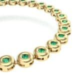 Tiny Bezel-Set Emerald Tennis Bracelet (1.62 CTW) Top Dynamic View