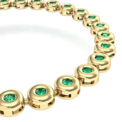 Tiny Bezel-Set Emerald Tennis Bracelet (1.62 CTW) Top Dynamic View