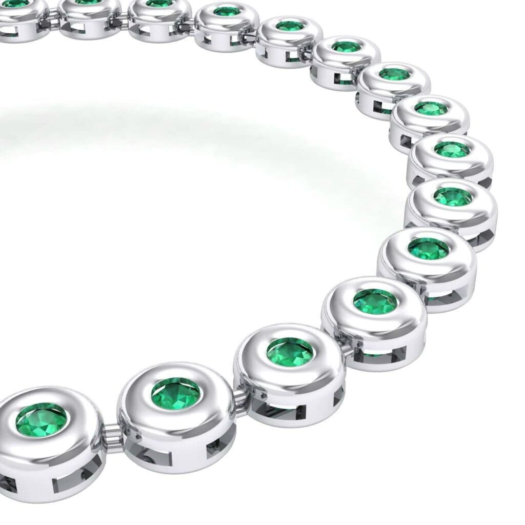 Tiny Bezel-Set Emerald Tennis Bracelet (1.62 CTW) 4127 Render 1 01 Camera2 Stone 1 Emerald 0 Floor 0 Metal 4 White Gold 0 Emitter Aqua Light 0