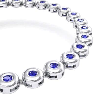 Tiny Bezel-Set Blue Sapphire Tennis Bracelet (1.62 CTW) Top Dynamic View