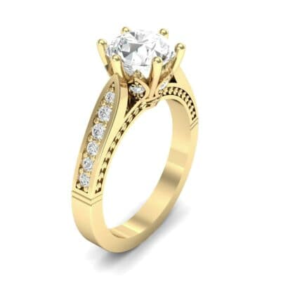 Coronet Engraved Diamond Engagement Ring (0.74 CTW) Perspective View