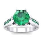 Coronet Engraved Emerald Engagement Ring (1.04 CTW) Top Dynamic View