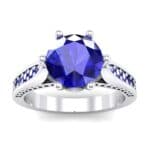 Coronet Engraved Blue Sapphire Engagement Ring (1.04 CTW) Top Dynamic View