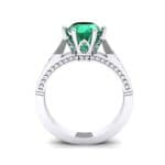 Coronet Engraved Emerald Engagement Ring (1.04 CTW) Side View