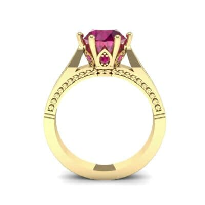 Coronet Engraved Ruby Engagement Ring (1.04 CTW) Side View