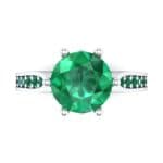 Coronet Engraved Emerald Engagement Ring (1.04 CTW) Top Flat View