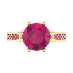 Coronet Engraved Ruby Engagement Ring (1.04 CTW) Top Flat View