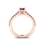 Petite Cathedral Pave Ruby Engagement Ring (0.92 CTW) Side View