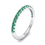 Pave Emerald Ring (0.28 CTW) Perspective View
