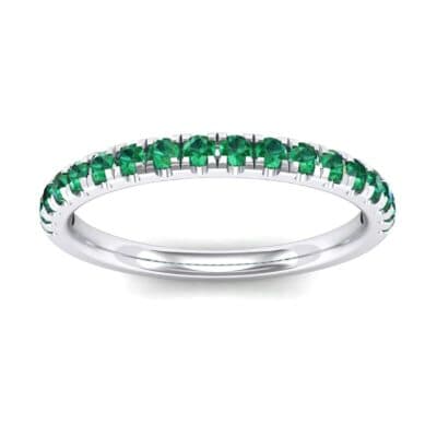 Pave Emerald Ring (0.28 CTW) Top Dynamic View