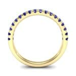 Pave Blue Sapphire Ring (0.28 CTW) Side View
