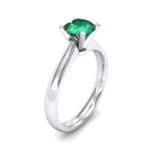 Tapered Cathedral Solitaire Emerald Engagement Ring (0.66 CTW) Perspective View