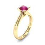 Tapered Cathedral Solitaire Ruby Engagement Ring (0.66 CTW) Perspective View