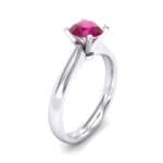 Tapered Cathedral Solitaire Ruby Engagement Ring (0.66 CTW) Perspective View