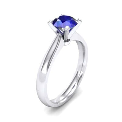 Tapered Cathedral Solitaire Blue Sapphire Engagement Ring (0.66 CTW) Perspective View