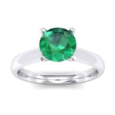 Tapered Cathedral Solitaire Emerald Engagement Ring (0.66 CTW) Top Dynamic View