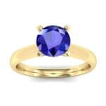 Tapered Cathedral Solitaire Blue Sapphire Engagement Ring (0.66 CTW) Top Dynamic View