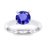 Tapered Cathedral Solitaire Blue Sapphire Engagement Ring (0.66 CTW) Top Dynamic View