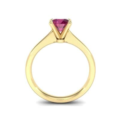 Tapered Cathedral Solitaire Ruby Engagement Ring (0.66 CTW) Side View