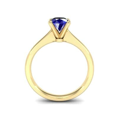 Tapered Cathedral Solitaire Blue Sapphire Engagement Ring (0.66 CTW) Side View