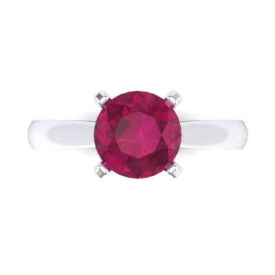 Tapered Cathedral Solitaire Ruby Engagement Ring (0.66 CTW) Top Flat View