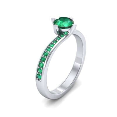 Compass Point Emerald Bypass Engagement Ring (0.7 CTW) Perspective View