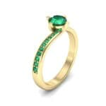 Compass Point Emerald Bypass Engagement Ring (0.7 CTW) Perspective View