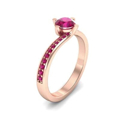 Compass Point Ruby Bypass Engagement Ring (0.7 CTW) Perspective View