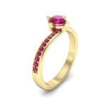 Compass Point Ruby Bypass Engagement Ring (0.7 CTW) Perspective View