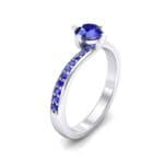 Compass Point Blue Sapphire Bypass Engagement Ring (0.7 CTW) Perspective View