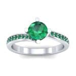 Compass Point Emerald Bypass Engagement Ring (0.7 CTW) Top Dynamic View