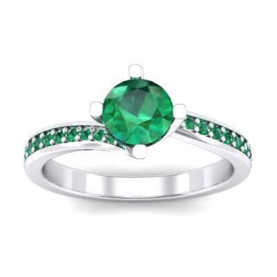 Compass Point Emerald Bypass Engagement Ring (0.7 CTW) Top Dynamic View