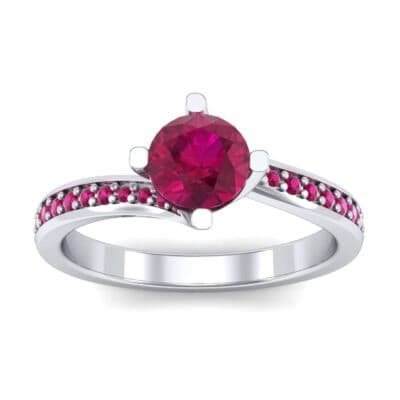 Compass Point Ruby Bypass Engagement Ring (0.7 CTW) Top Dynamic View