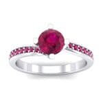 Compass Point Ruby Bypass Engagement Ring (0.7 CTW) Top Dynamic View
