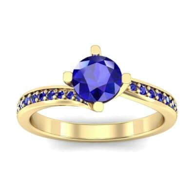 Compass Point Blue Sapphire Bypass Engagement Ring (0.7 CTW) Top Dynamic View