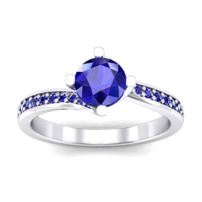 Compass Point Blue Sapphire Bypass Engagement Ring (0.7 CTW) Top Dynamic View