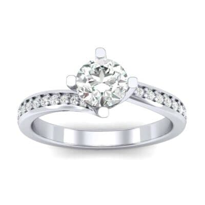Compass Point Diamond Bypass Engagement Ring (0.7 CTW) Top Dynamic View