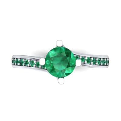 Compass Point Emerald Bypass Engagement Ring (0.7 CTW) Top Flat View