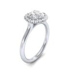 Plain Shank Round Halo Diamond Engagement Ring (0.84 CTW) Perspective View