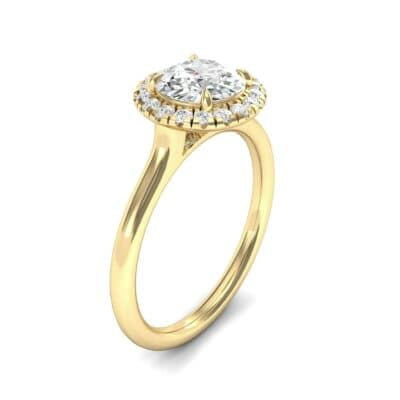 Plain Shank Round Halo Diamond Engagement Ring (0.84 CTW) Perspective View
