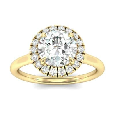 Plain Shank Round Halo Diamond Engagement Ring (0.84 CTW) Top Dynamic View