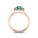 Plain Shank Round Halo Emerald Engagement Ring (0.84 CTW) Side View