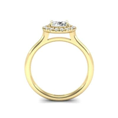 Plain Shank Round Halo Diamond Engagement Ring (0.84 CTW) Side View