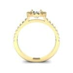 Round Halo Pave Diamond Engagement Ring (0.78 CTW) Side View