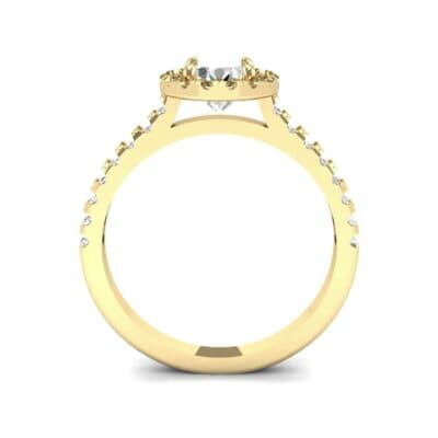 Round Halo Pave Diamond Engagement Ring (0.78 CTW) Side View