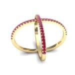 Pave Ruby X Ring (1.06 CTW) Perspective View